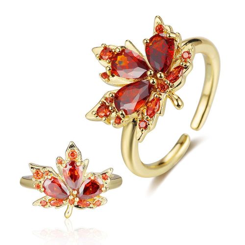 Autumn Fall Maple Leaf Adjustable Ring | GS042