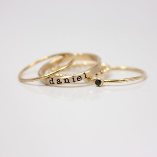 Custom Name Engraving Stacking Ring Set | TP004