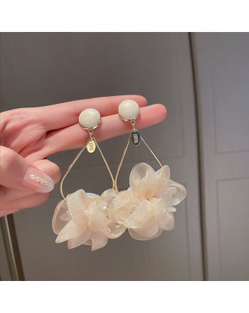 Bold Flower Blossom Large Drop Earrings | HE5085