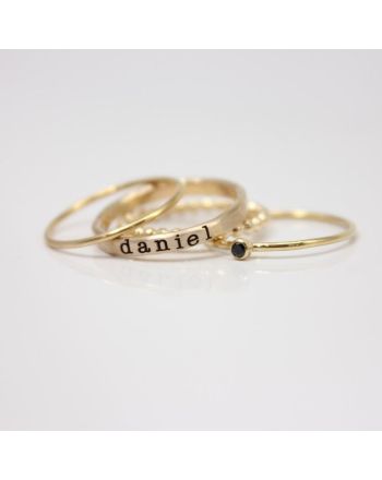 Custom Name Engraving Stacking Ring Set | TP004